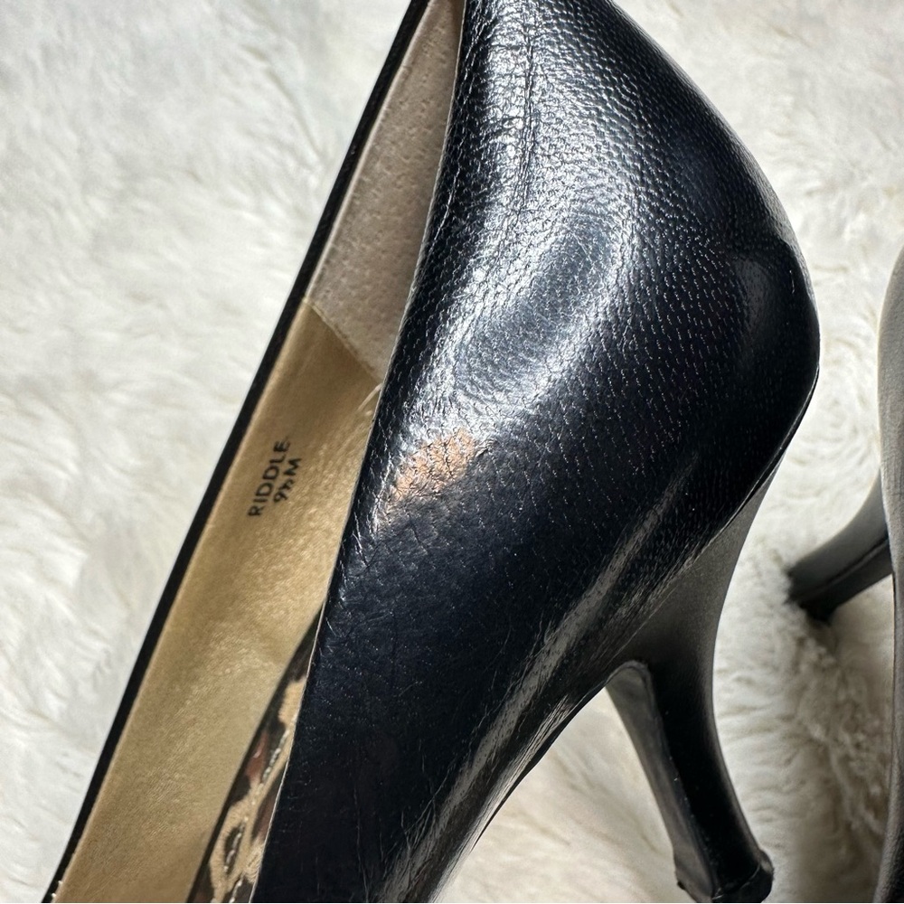 Tahari Peep-Toe Heels Black & Leopard Print Size 9.5 - Picture 13 of 16